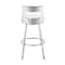 Armen Living Lynof Swivel Counter Stool in Brushed Stainless Steel with White Faux Leather 840254335486 - alternate 5